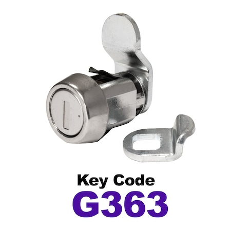 Global RV SS Compartment Lock, Cam/Blade Style, 7/8in Press in, Offset Blade, fit 5/8in Use, Keyed, G363 CLB-363-78SI-SS